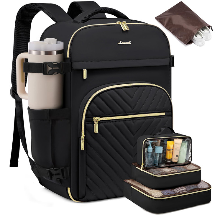 LOVEVOOK Large Travel Backpack for Women, TSA Carry on Backpack for Airplanes, 40L Personal Item Travel Bag fits 17" Laptop, Waterproof Carry on Bag