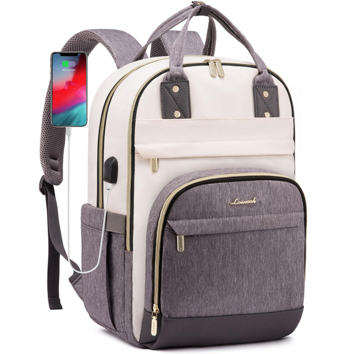 LOVEVOOK Laptop Backpack Women,Large Capacity 15.6 inch Laptop Bag Travel Backpack for Women,Computer Work College Teacher Backpacks with USB Port,Wa