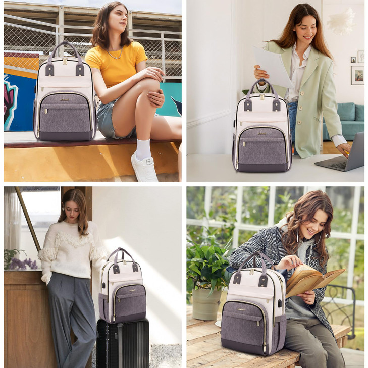 LOVEVOOK Laptop Backpack Women,Large Capacity 15.6 inch Laptop Bag Travel Backpack for Women,Computer Work College Teacher Backpacks with USB Port,Wa