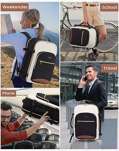 LOVEVOOK Large Travel Backpack for Women & Men, 40L Carry on Backpack for Airplanes, TSA Personal Item Travel Bag fits 17" Laptop, Waterproof Travel