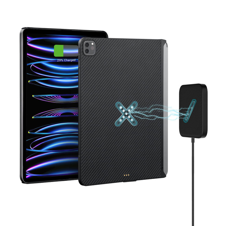 PITAKA iPad Pro 11 Case, Magnetic Wireless Charging Case for iPad Pro 11, Magic Keyboard Compatible, Apple Pencil 2 Charging, 1500D Aramid Fiber, Bla