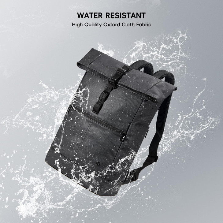 Rolltop Laptop Backpack for Adults, Water-Resistant Expandable Daypack with Dedicated Compartment Fits 15.4 Computers, Business Travel Backpack for