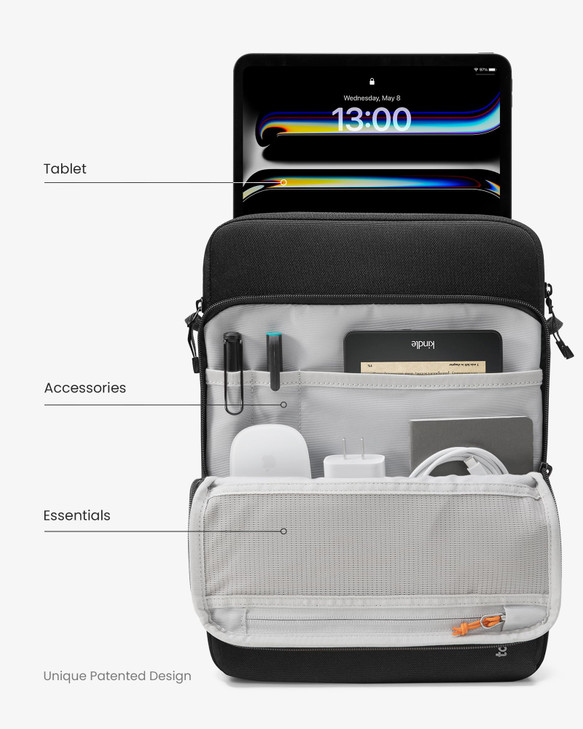 tomtoc DefenderACE 13 Inch iPad Case Sleeve Bag for iPad Pro M4, M2&M1 & 2025 13 Inch iPad Air M3/M2 2024, 360 Protection Spill-Water Resistant Table