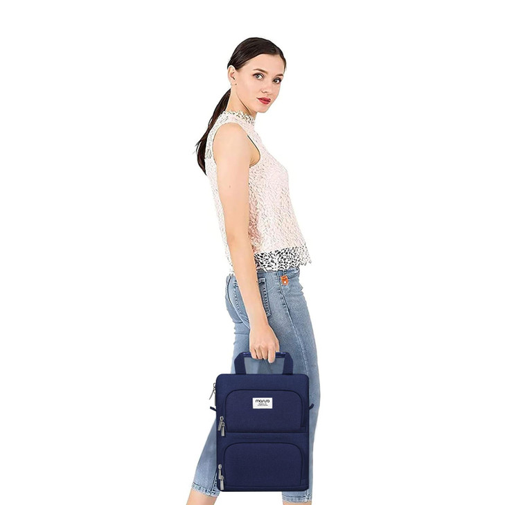 MOSISO 360 Protective Vertical Tablet Shoulder Bag Compatible with iPad Pro 13 M4 & iPad Air 13 M3 M2, iPad Pro 12.9 M2 M1 6/5th with 2 Curved Pocket