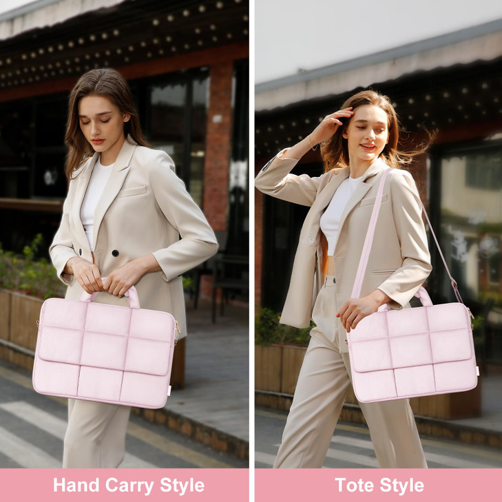 MOSISO Puffy Laptop Shoulder Bag, 15.6 inch Messenger Computer Bags Compatible with MacBook Pro 16 inch, HP, Dell, Lenovo, Asus Notebook, Rectangle Q