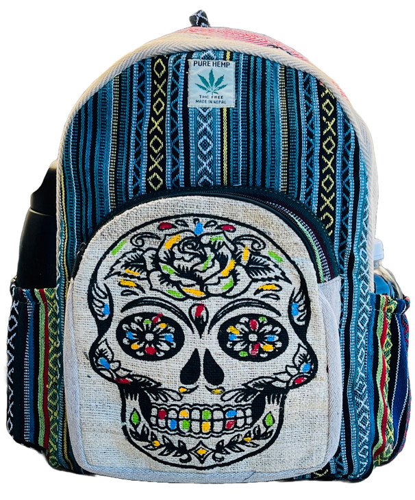 Gurkha Handmade Himalayan Hemp Backpack 17 IN Large Backpack Hippie, Festival, Hiking, Laptop & Tablet Backpack - Handmade In Mt. Everest Country Nep
