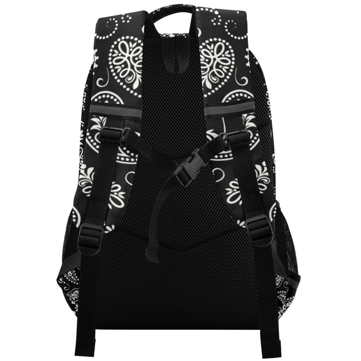ALAZA Ornament Paisley Bandana Print Black Backpack Purse for Women Men Personalized Laptop Notebook Tablet School Bag Stylish Casual Daypack, 13 14
