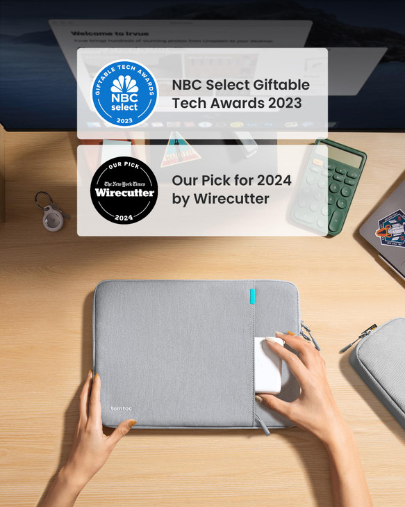 tomtoc 360 Protective Laptop Sleeve Set for 13-inch MacBook Air M4/A3240 2025, M3/A3113, M2/A2681 M1/A2337, 13-inch MacBook Pro M2/A2686 M1/A2338, Wa