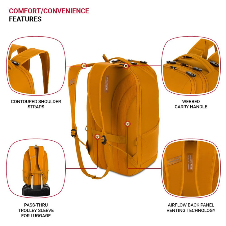 SwissGear 8119 Laptop Backpack, Fits up to 17-Inch Laptop, Mustard