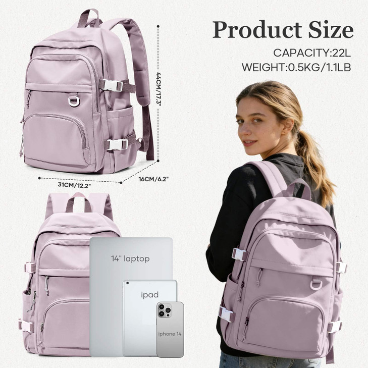 Lendolk Lightweight College Backpack for Women Men Cute School Bag for Teens Girls Boys High School Backpack for Students Waterproof Casual Daypack B