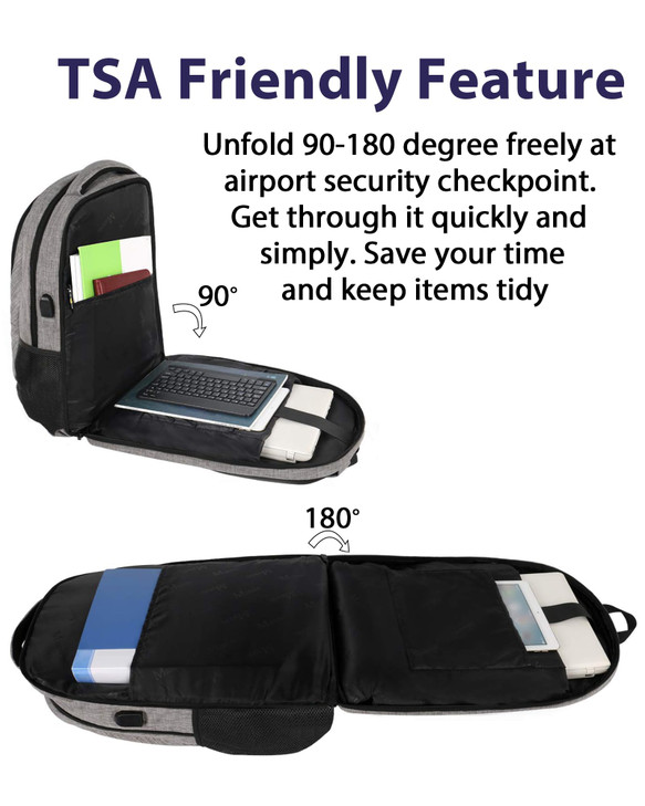 MATEIN Travel Laptop Backpack, 17 Inch Work TSA Approved Carry on Backpack, Large Computer Business Bag for Men Women with USB Port and Trolley Sleev