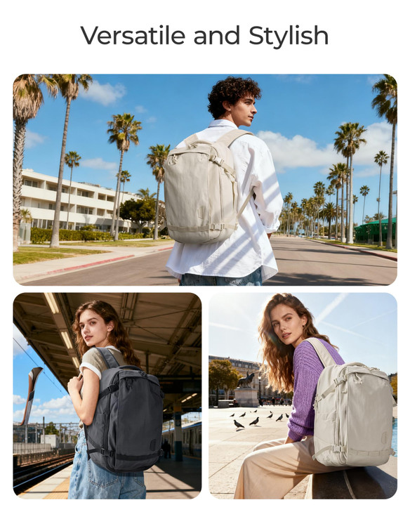 BAGSMART Travel Backpack Women, 15.6 Inch Carry On Backpack Flight Approved, TSA Approved Personal Item Travel Bag, Water Resistant Weekender Bag Lug