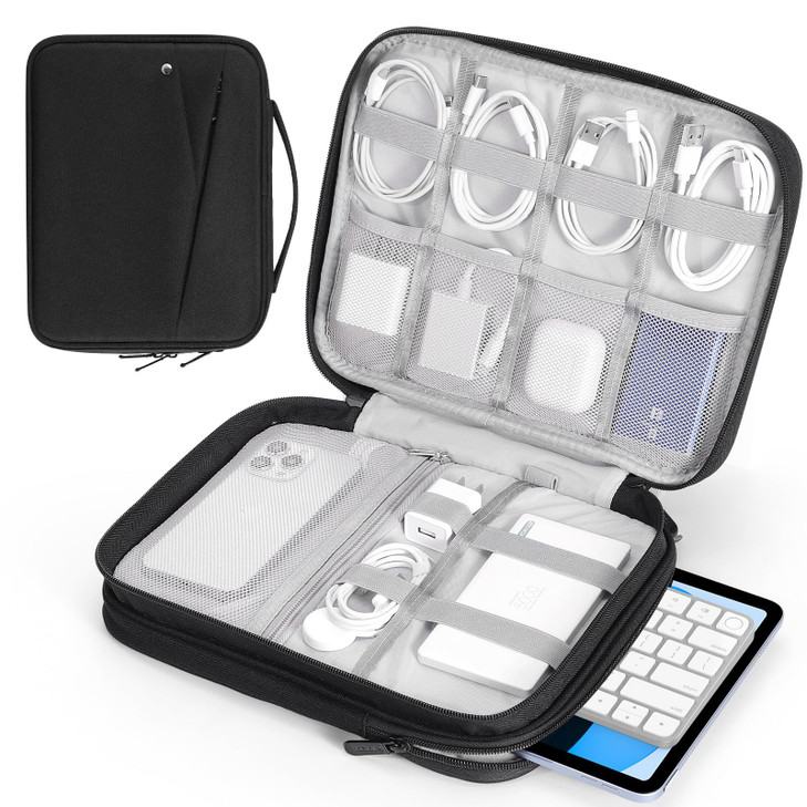 MoKo 9-11 Inch Tablet Sleeve Bag for New iPad Pro M4 & Air M2 2024, 10th Gen 10.9, Air 5/4th 10.9, 9/8th 10.2, Double Layer Bag With Non-Slip Carryin