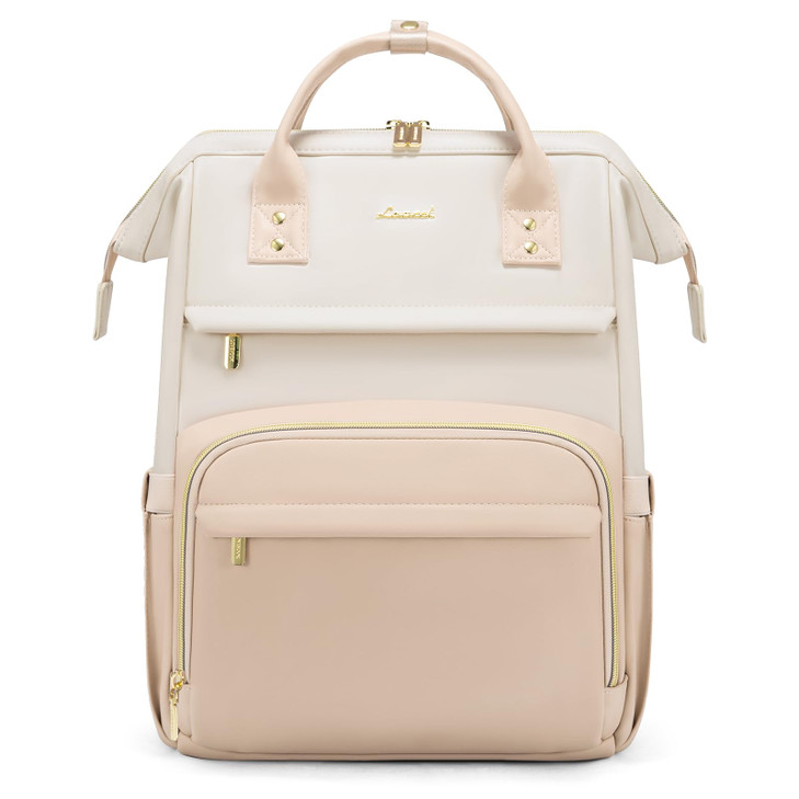 LOVEVOOK Leather Laptop Backpack for Women 17 inch,Travel Backpack Purse Nurse Teacher Backpack Computer Laptop Bag,Professional College Business Wor