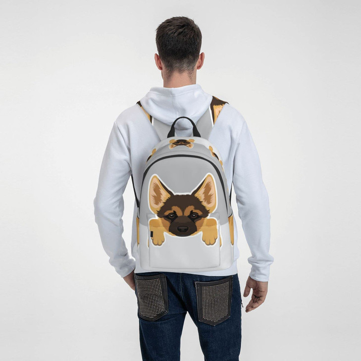 FeHuew 16 inch backpack German Shepherd Dog Laptop Backpack Full Print School Bookbag Shoulder Bag for Travel Daypack