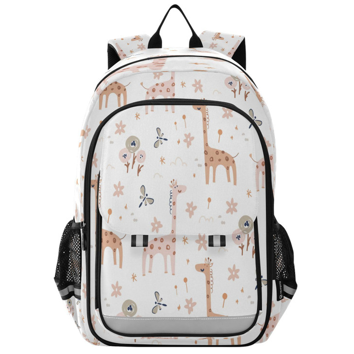 Kigai Cute Giraffe Backpack for Girls,Boys,Flip School Bag with Reflective Function, Laptop Backpack