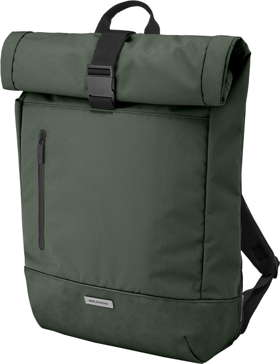 Moleskine ET20FMTRBKK6 Business Backpack, 15-Inch, Can Store Devices, Metro Roll Top Backpack, Moss Green