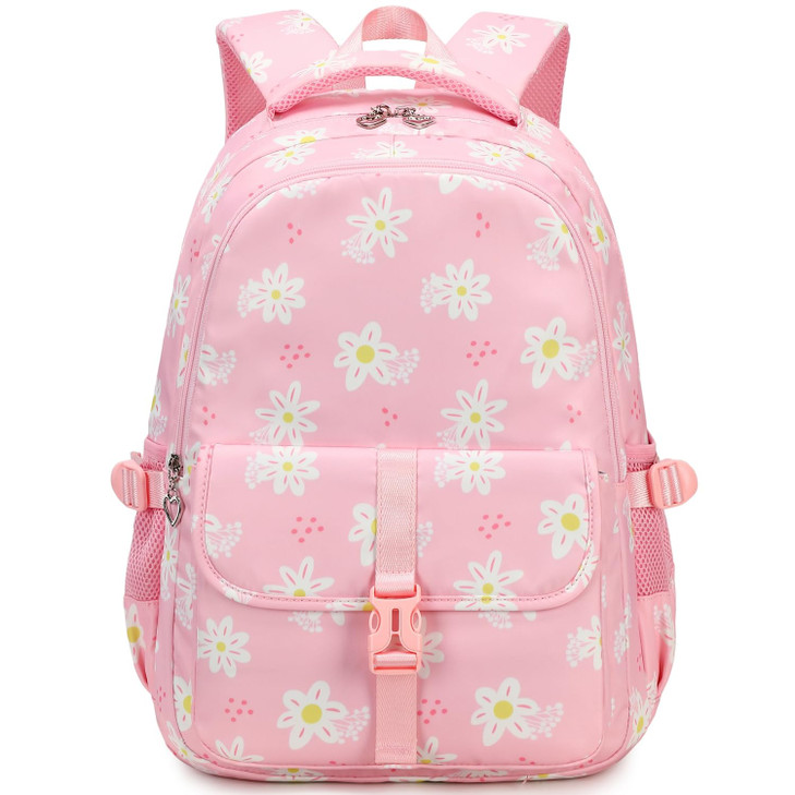 Leaper Women Floral Laptop Backpack Water-resistant College Bags Travel Backpack Flower Daypack Fits 15.6 Inch Laptop Pink