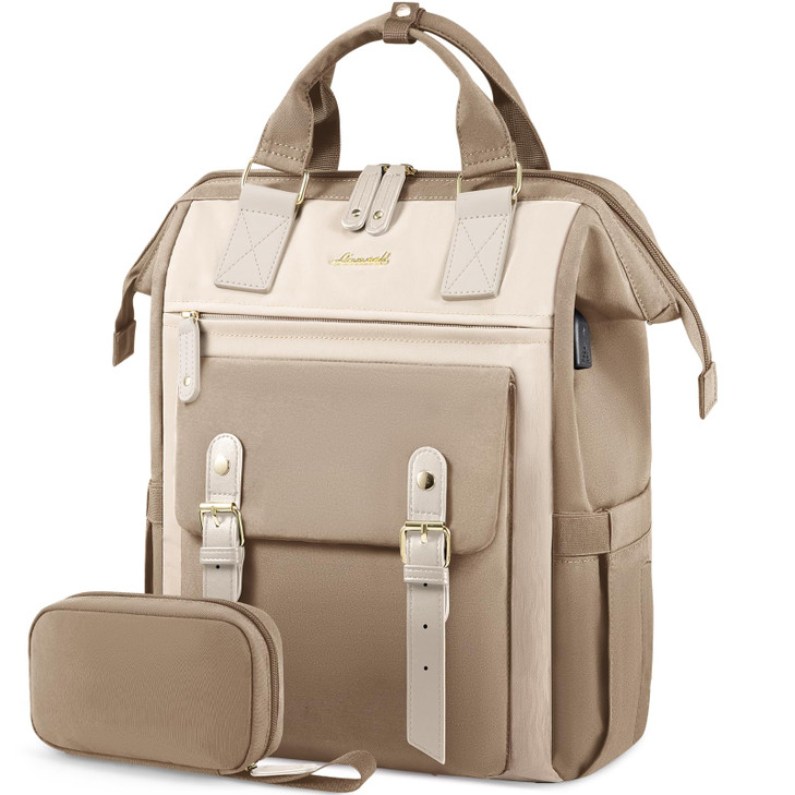 LOVEVOOK Laptop Backpack For Women Work Travel Backpack Purse, Nurse Bag College Backpack, Teacher Business Laptop Bag, Waterproof Wide Open Computer