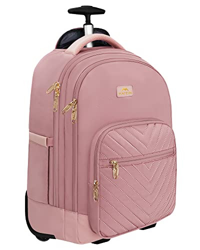 MATEIN Rolling Backpack for Women, 17 Inch Travel Laptop Backpacks with Wheels, Large Carry On Business Luggage Roller Backpack, Waterproof Trolley S