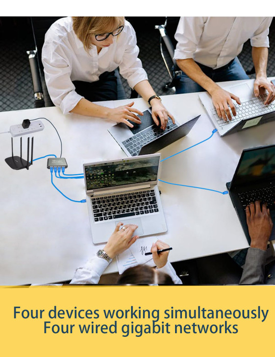 WinRaybot Ethernet Splitter, ethernet hub 4 Port gigabit,Ethernet Splitter 1 to 4,Network hub,Internet Switch 4 Port,netgear Switch (4 Devices Workin