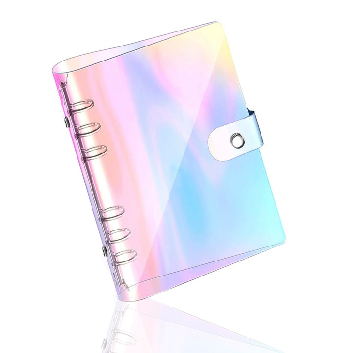 Betinyar A6 Rainbow Soft PVC Notebook Cover, Refillable Paper PVC Binder, Loose Leaf Personal Planner Binder(A6,R)