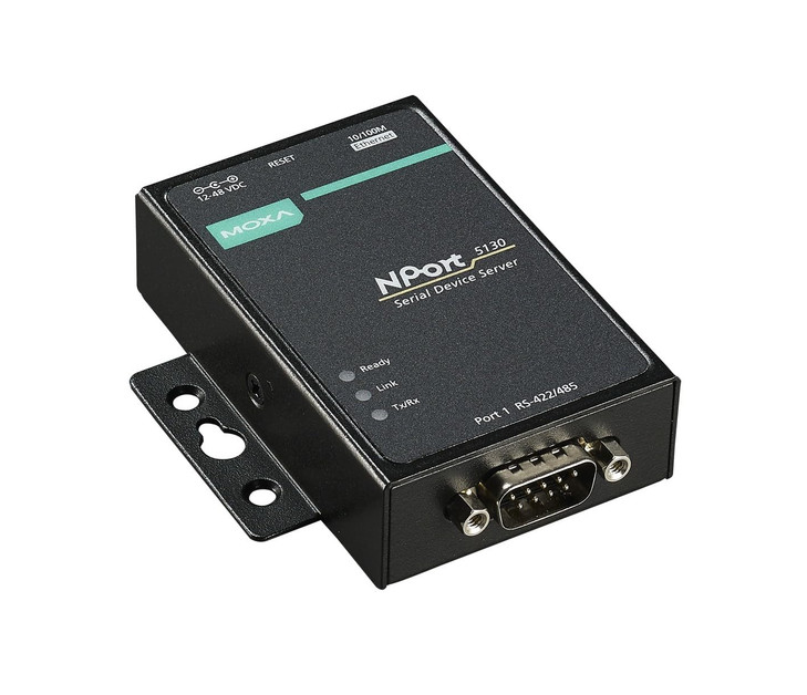 MOXA NPort 5130-1 Port Device Server, 10/100 Ethernet, RS-422/485, DB9 Male