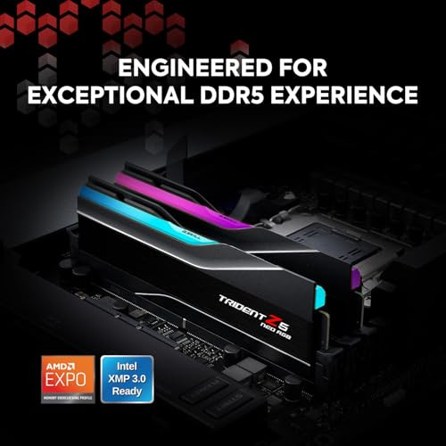 G.SKILL Trident Z5 Neo RGB Series DDR5 RAM (AMD Expo & Intel XMP 3.0) 32GB (2x16GB) 6000MT/s CL36-36-36-96 1.35V Desktop Computer Memory U-DIMM - Mat