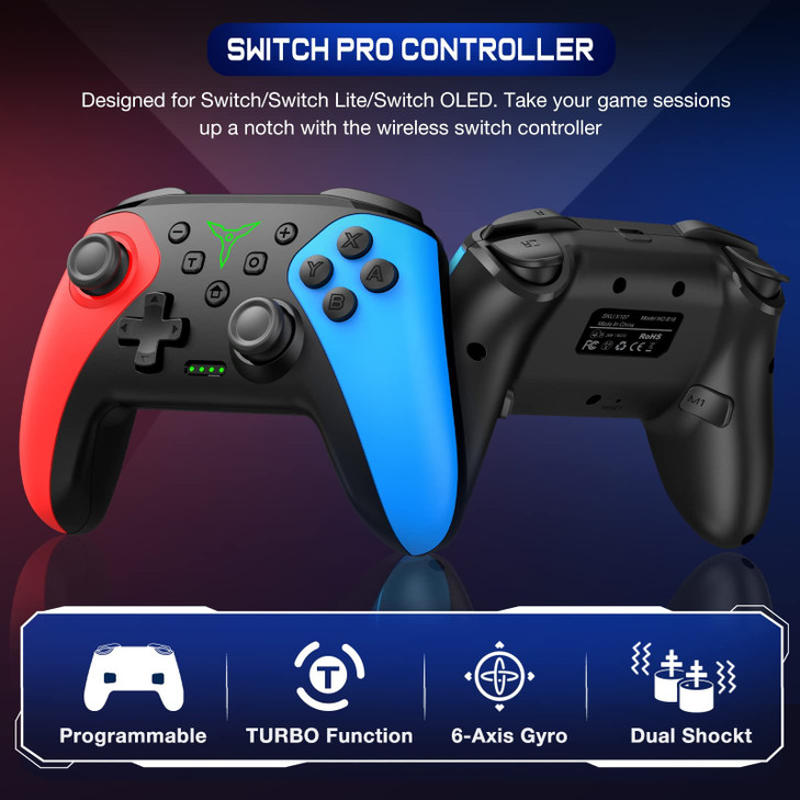 Wireless Switch Controller for Nintendo Switch/Switch 2/Lite/OLED Controller, Switch Controller with a Mouse Touch Feeling on Back Buttons, Extra Swi