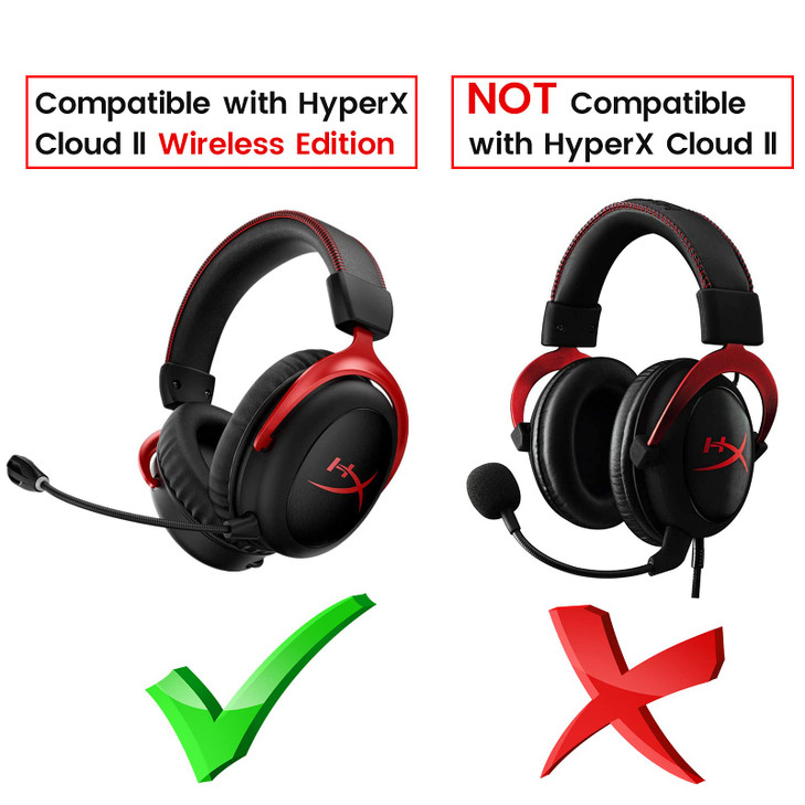 Microphone Replacement for Kingston HyperX Cloud II Wireless Gaming Headset, Detachable Mic Boom with LED Mute Indicator on PC PS5 PS4 Xbox Series X/