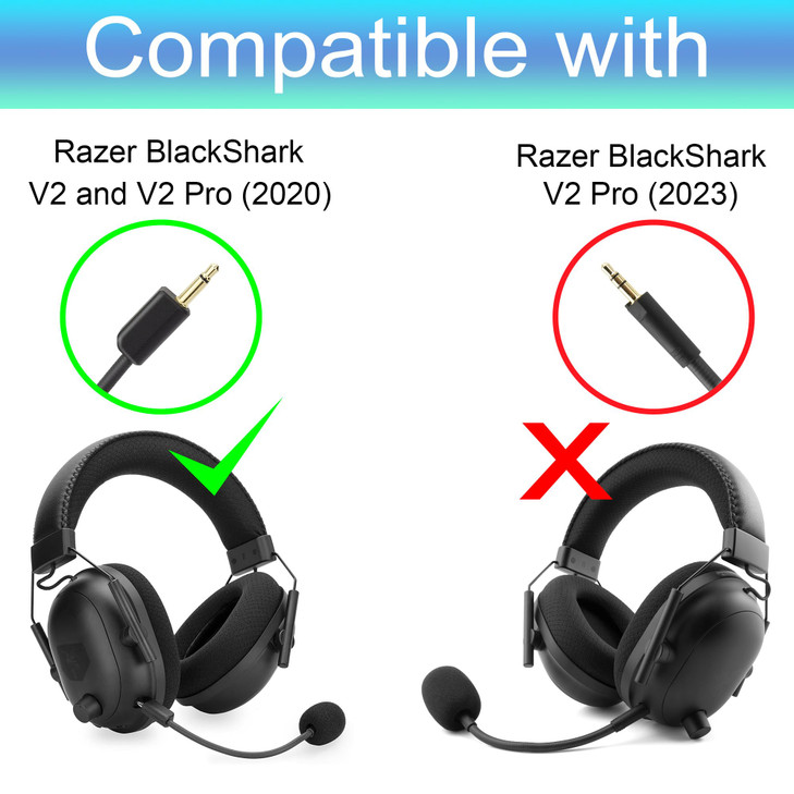 LEFXMOPHY Blackshark V2 Mic Replacement for Razer BlackShark V2 and V2 Pro Wireless Gaming Headset 3.5mm Detachable Game Boom Microphone with Foam