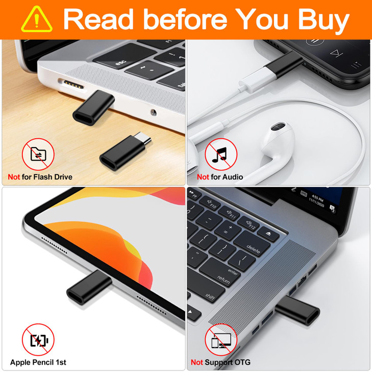 ????? ???????? Lightning to USB C Adapter for iPhone 16/15 Pro Max/Plus,Samsung S25,iPad,Not for Audio,Charging & Data Sync ONLY,Type C Charger Conne