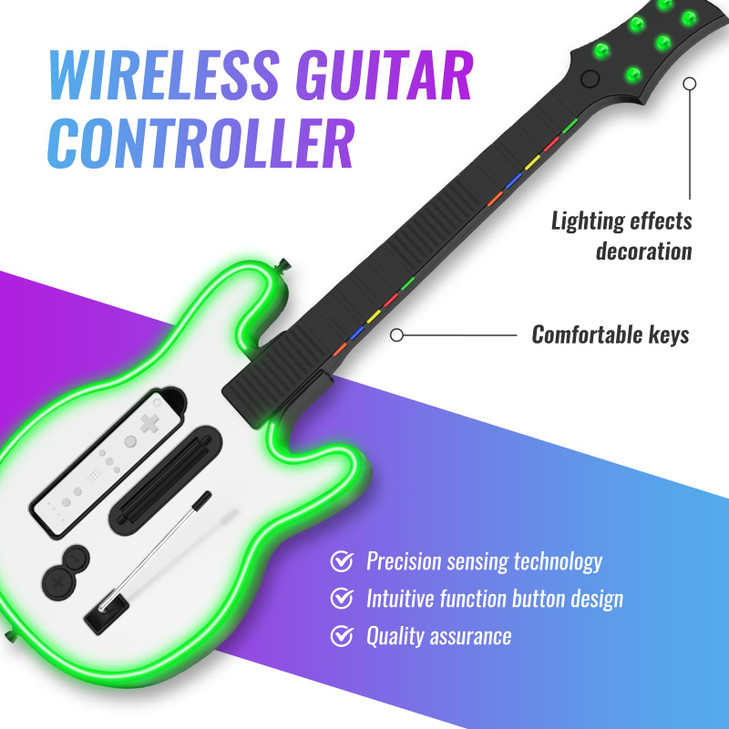 JOYTORN Guitar Controller for Nintendo Wii,Compatible with Wii Guitar games:Guitar Hero,Rock Band 2, Legends of Rock