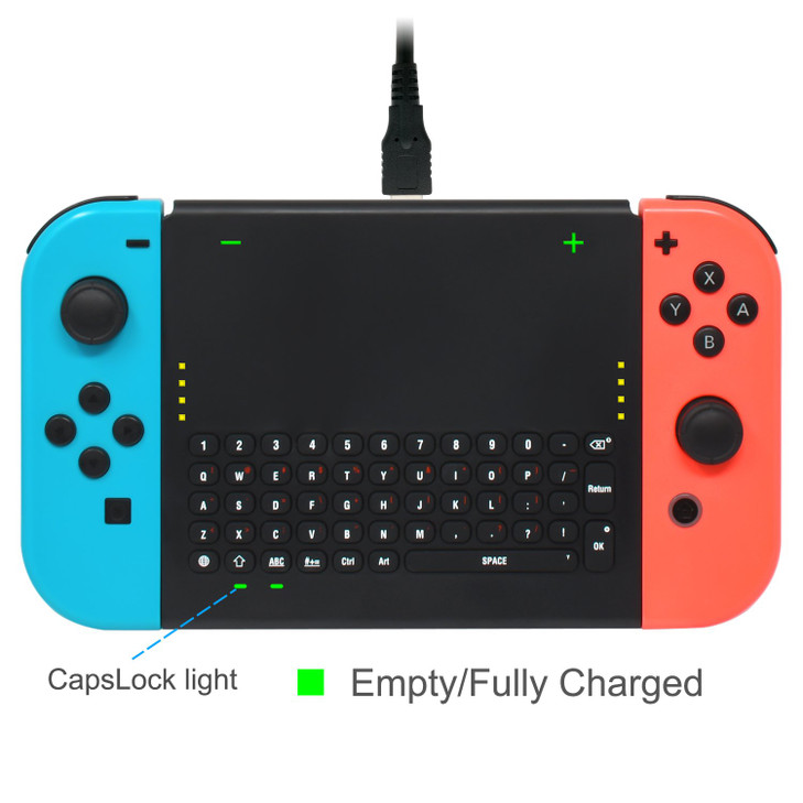 FYOUNG Wireless Keyboard Compatible with Nintendo Switch/Switch OLED, Wireless Gamepad Chatpad Message Keyboard for Switch, 2.4G USB Rechargable Hand