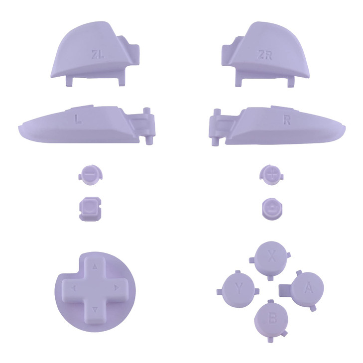 eXtremeRate Light Violet Repair ABXY D-pad ZR ZL L R Keys for Nintendo Switch Pro Controller, Glossy DIY Replacement Full Set Buttons with Tools for