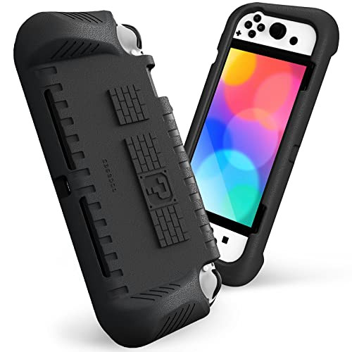 Fintie Kids Case for Nintendo Switch OLED Model 2021 with Game Card Slots - [Kids Friendly] Ultralight Shockproof Protective Cover, Ergonomic Grip Ca