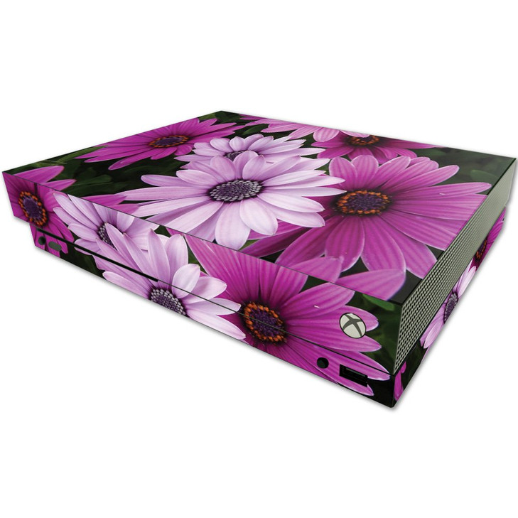MightySkins Skin Compatible with Microsoft One X Console Only - Purple Flowers | Protective, Durable, and Unique Vinyl Decal wrap Cover | Easy to App