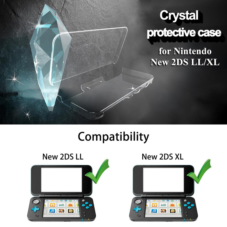 OSTENT Transparent Clear Crystal Protective Cover Case Shell for Nintendo New 2DS LL/XL Console