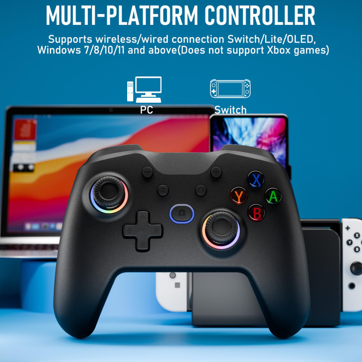 Diswoe Wireless Switch Controller for Switch/Lite/OLED Controller, Switch Controller with a Mouse Touch Feeling on Back Buttons, Extra Switch Pro Con