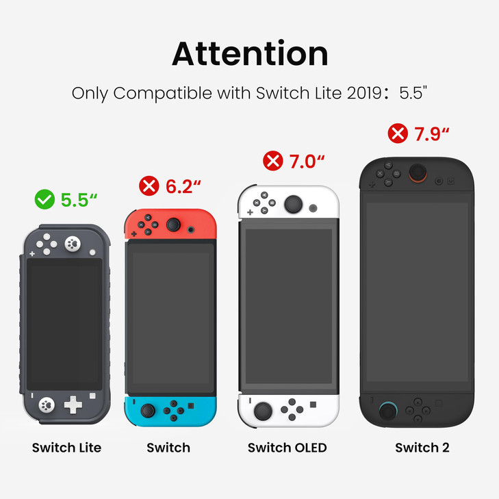 KIWIHOME Grip Case for Nintendo Switch Lite, Durable Anti-Slip Shockproof Protective Hard Case for Nintendo Switch Lite Console 2019 with Comfortable