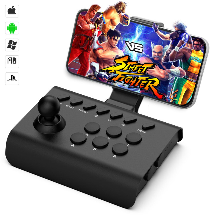 arVin Arcade Fight Stick Joystick Game Controller for iPhone iOS Android PC Fighting Stick for Nintendo Switch/PS3/PS4 Arcade Rocker Gamepad with Tur