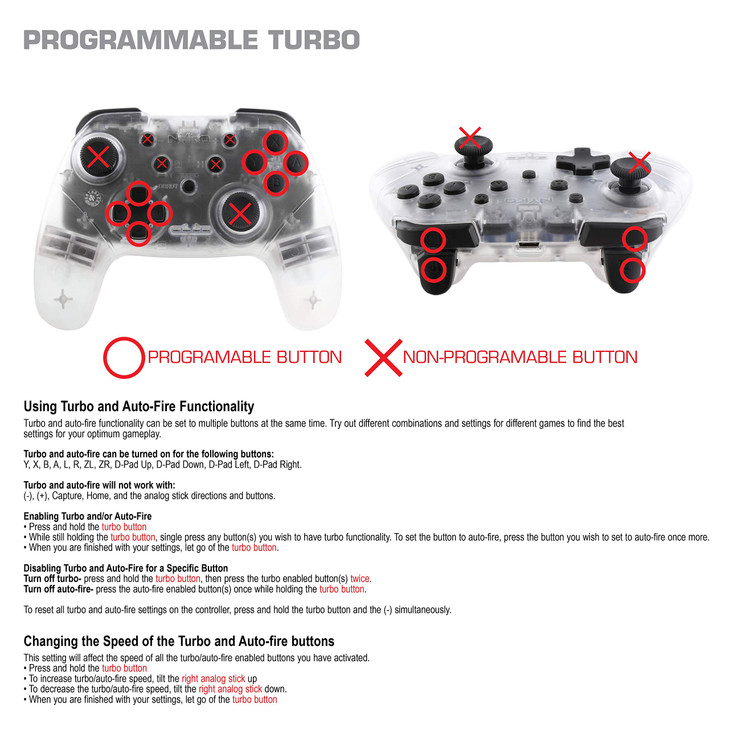 Nyko Wireless Core Controller for Nintendo Switch - Bluetooth Pro Controller Alternative with Turbo Programming, Ergonomic Design and Type C Charging