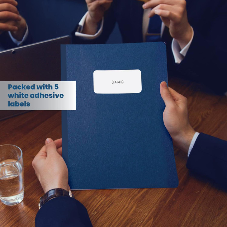 5 Pack of 8.5 x11 Pressboard Presentation Binder Folder, Blue Fiberboard Report Cover with Metal Prong Paper Fastener to Neatly Bind Reports, Propo