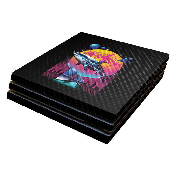 MightySkins Carbon Fiber Skin for Sony PS4 Pro Console - Sharp Shark | Protective, Durable Textured Carbon Fiber Finish | Easy to Apply, Remove, and
