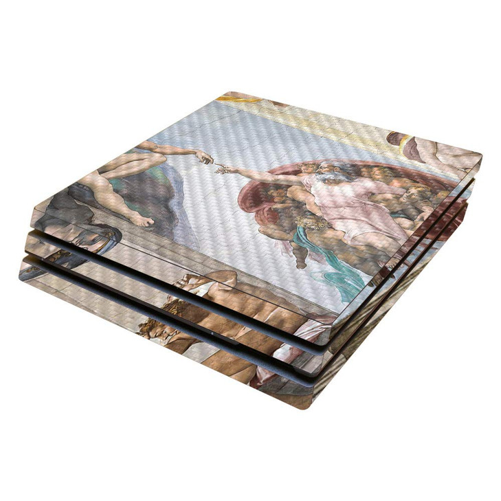 MightySkins Carbon Fiber Skin for Sony PS4 Pro Console - Creation of Adam | Protective, Durable Textured Carbon Fiber Finish | Easy to Apply, Remove,