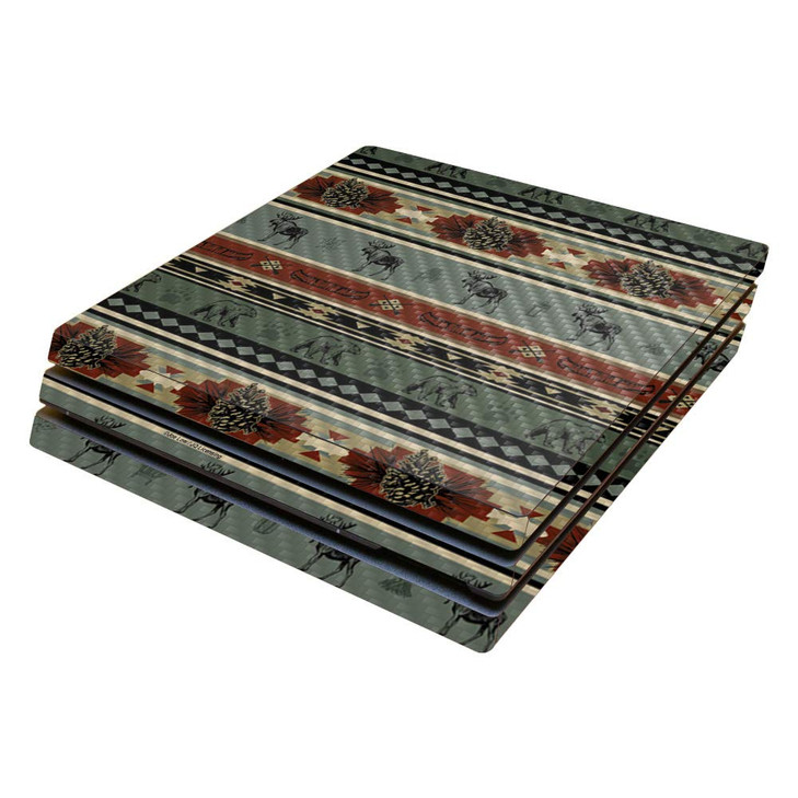 MightySkins Carbon Fiber Skin for Sony PS4 Pro Console - Cabin Stripes | Protective, Durable Textured Carbon Fiber Finish | Easy to Apply, Remove, an