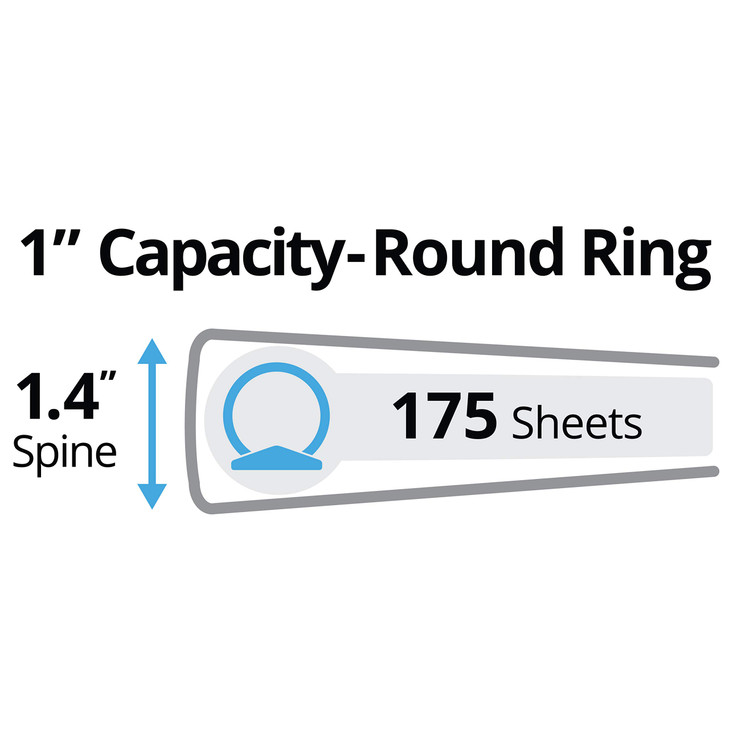 Avery 5-1/2 x 8-1/2 Inches Mini Durable Style Binder with 1-Inch Round Rings, Chandelier Damask (18445)