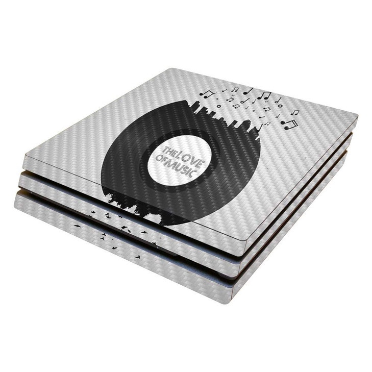 MightySkins Carbon Fiber Skin for Sony PS4 Pro Console - Love of Music | Protective, Durable Textured Carbon Fiber Finish | Easy to Apply, Remove, an