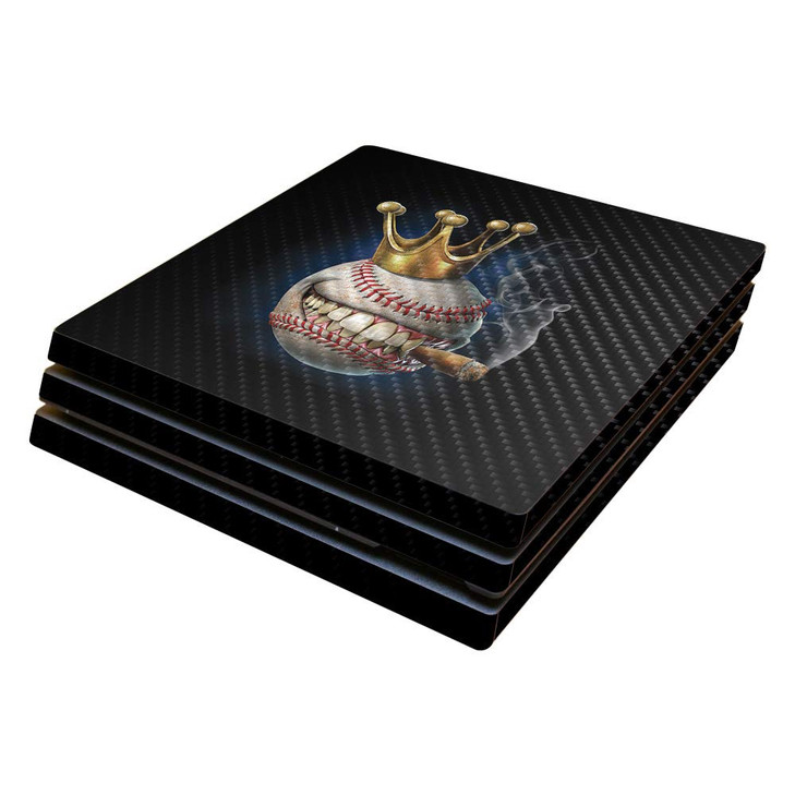 MightySkins Carbon Fiber Skin for Sony PS4 Pro Console - Baseball King | Protective, Durable Textured Carbon Fiber Finish | Easy to Apply, Remove, an