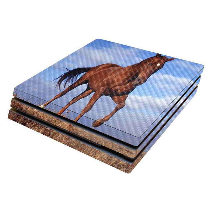 MightySkins Carbon Fiber Skin for Sony PS4 Pro Console - Horse | Protective, Durable Textured Carbon Fiber Finish | Easy to Apply, Remove, and Change